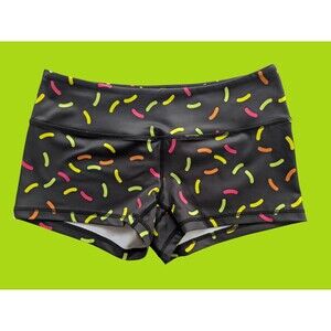 Feed Me Fight Me Women’s Shorts Donut Sprinkle Pattern Size Medium